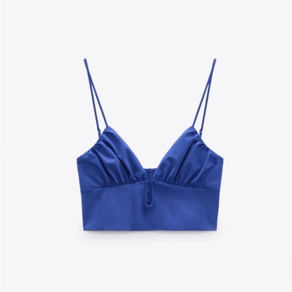 Zara Blue Corset Crop Top